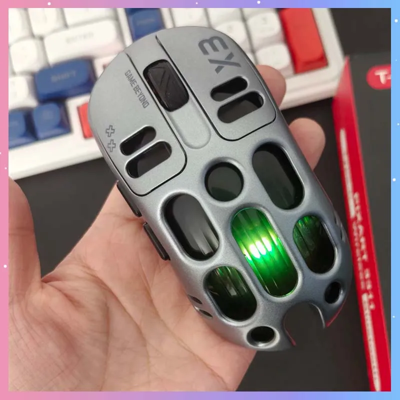 X3 Gaming Mouse Tri-Mode 2.4G/BT/Wired 6-Levels 8000DPI 1000HZ Hollow Out RGB Light For PC Laptop Office E-sports Mouse Gift