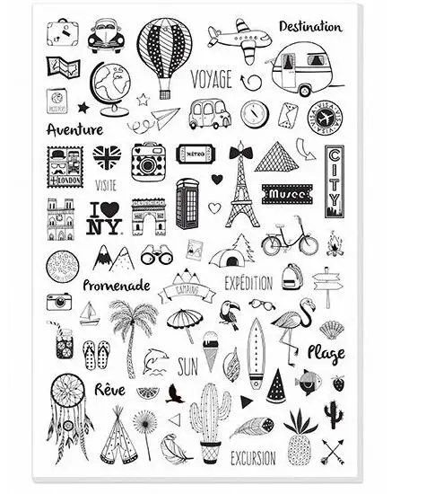 New Travel  Transparent Silicone Clear Rubber Stamp Cling Diary Scrapbooking DIY