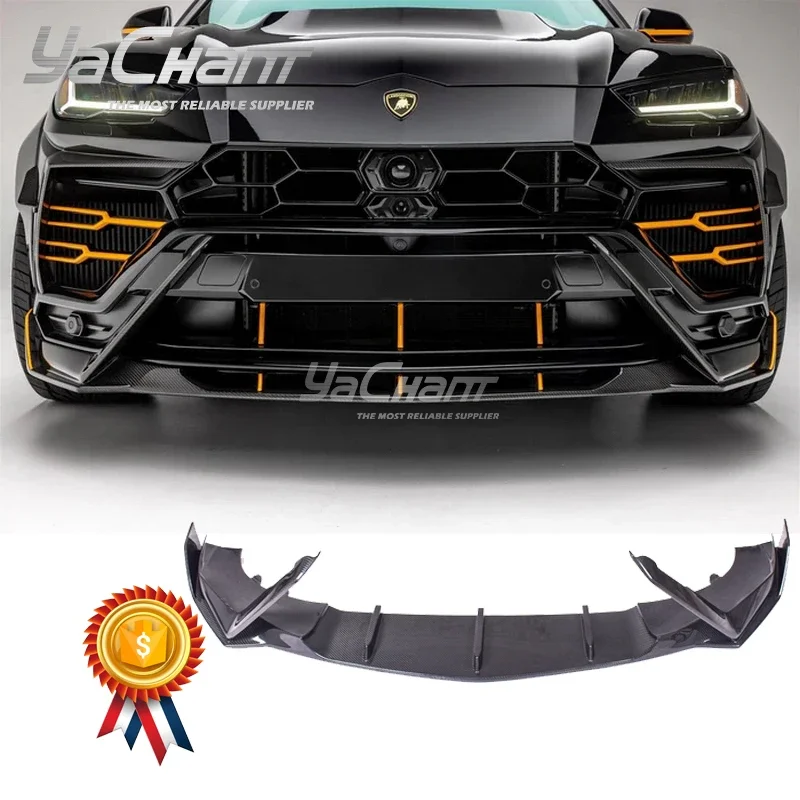 Car Styling DCF Dry Carbon Fiber URUS Vors RAMP ED Style Front Lip Fit For 2018-2022 Lamborghini URUS Front Splitter