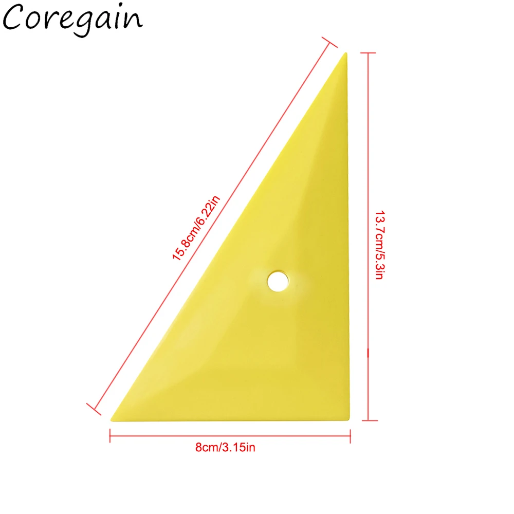 3Pcs Triangle Corner Squeegee Window Tint Squeegees Plastic Card Scraper for Car Wrapping Window Tinting Film Installation