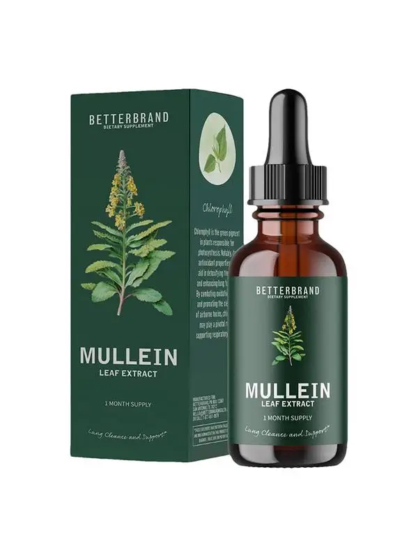 60ml Organiczna kapsułka z ekstraktem z liści Mullein do oczyszczania płuc i czyszczenia wątrobów Lungs Drops Detoxification Lug Clears Respiratory