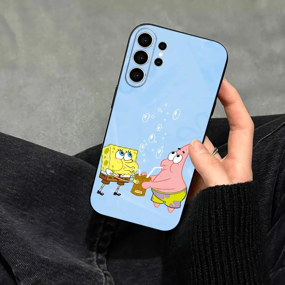 Cartoon Patrick Z-Sponge B-BoB  Phone Case For Samsung S25,S24,S21,S22,S23,S30,Ultra,S20,Plus,Fe,Note,10,9,5G Black Cover