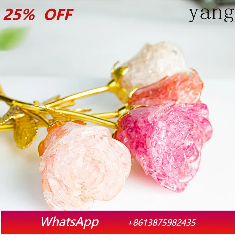 

CX white crystal rose handmade DIY crystal rose scepter ornament