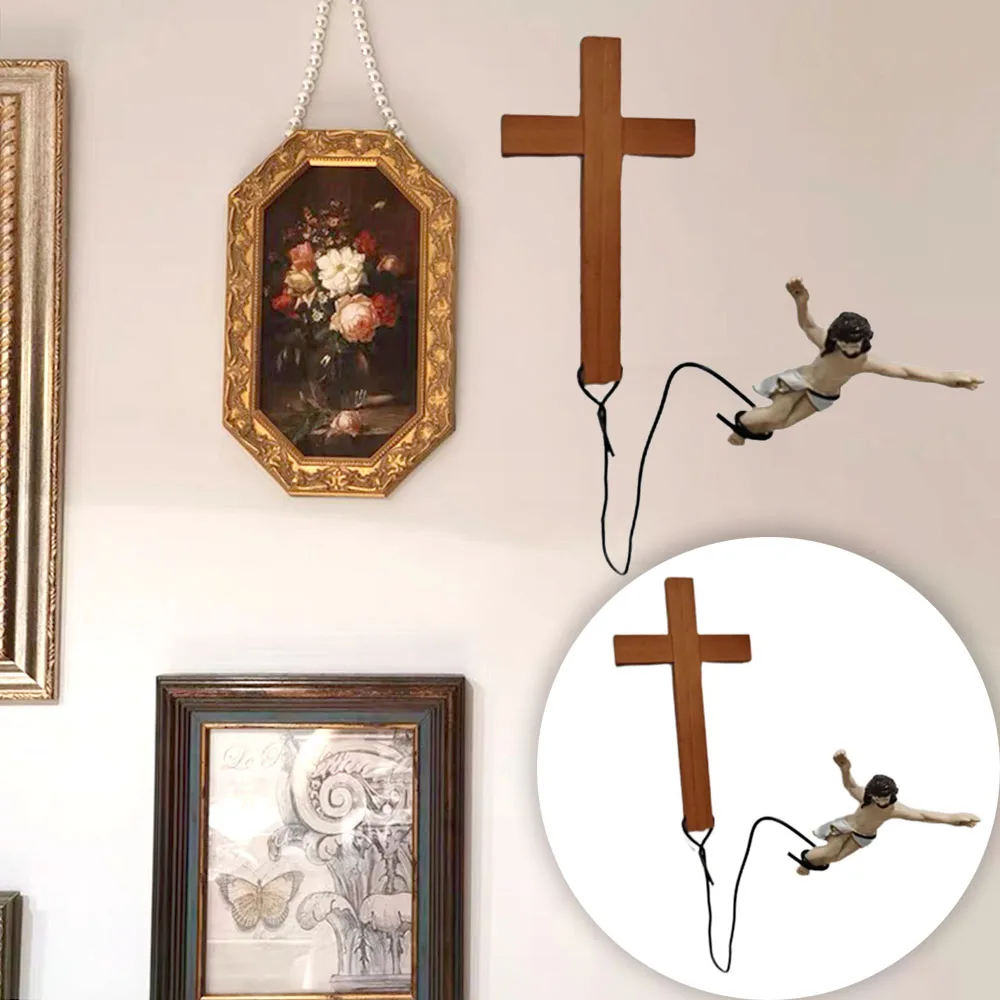 Innovative Decor Bungee Jumping For Jesus Christ Figure Religious Art Pieces Resin Crafts Ffor Home Decor Dropshipping