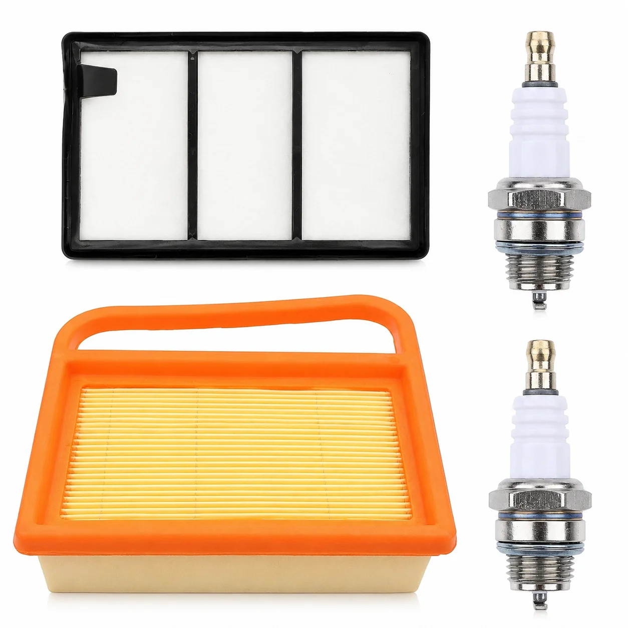 Air Filter & Pre Filter + 2 Spark Plugs For Stihl TS410 TS420 TS410Z TS420Z TS480 TS500i Saw OEM 4238 141 0300 4238 140 4401