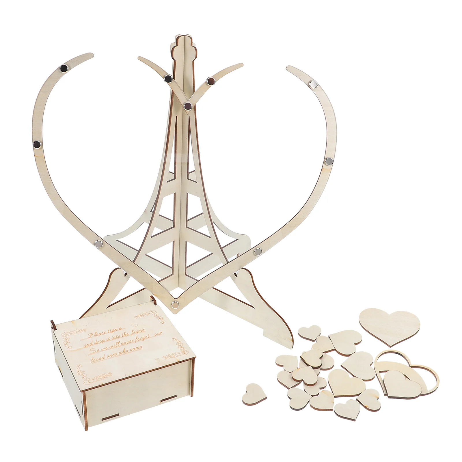 

Rustic Wooden Heart Wedding Guest Drop Box Wood Keepsake Storage Box Blank Hearts for Wedding Baby Shower Guest Book Decor