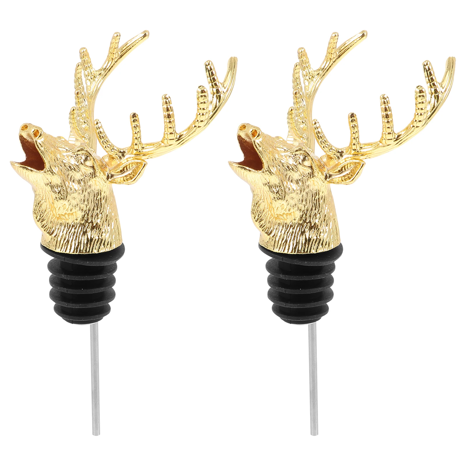 

Copper Pourer Stoppers for Bottle Decorative Olive Oil Vinegar Reusable Deer Shape Head Design Bottles