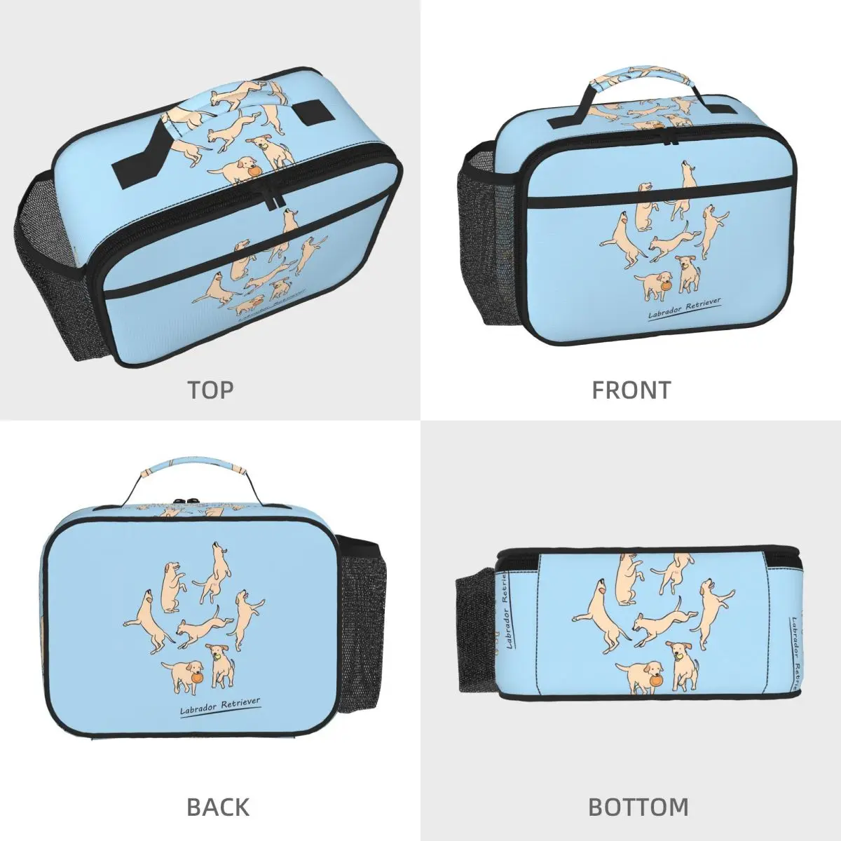 Playing Light Yellow Lab Labrador Retriever Insulated Lunch Bag for Women Office Cooler Thermal Food Box Tote Lunch Boxes