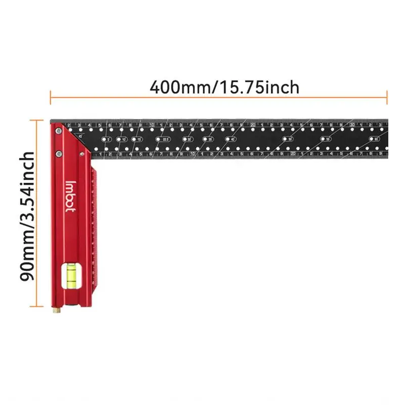 Precision Square Woodworking Scribing Ruler Marking Gauge Precision Ruler Multifunctional Aluminum Alloy Carpenter Ruler