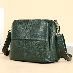 WESTAL New Cowhide Shoulder Bag Large Capacity Bucket Bag Ladies Bag Casual Shoulder Crossbody Bag