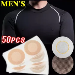 Cubiertas de pezones transpirables para hombres, empanadas adhesivas desechables para el pecho, camisas invisibles, traje de medias, pegatina para pezones anti-enferta, 2-50 Uds.