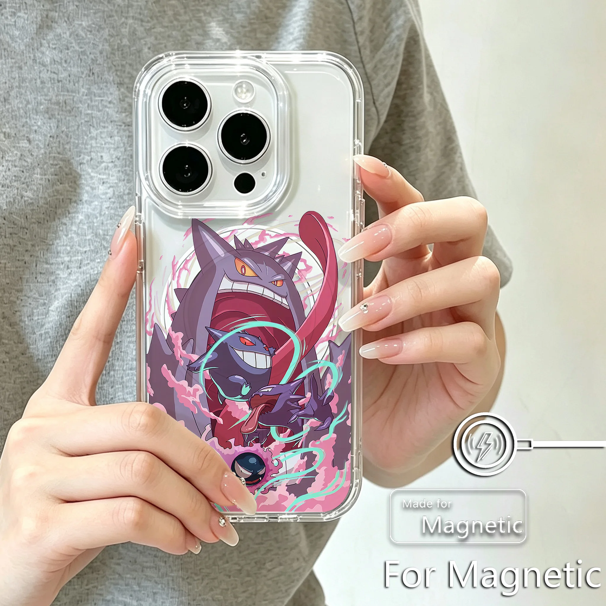 Anime P-Pokémons Magnetic Phone Case for Samsung Galaxy S25 S24 S23 S22 S21 S20 FE Edge Plus Ultra 5G Soft Clear TPU Cover