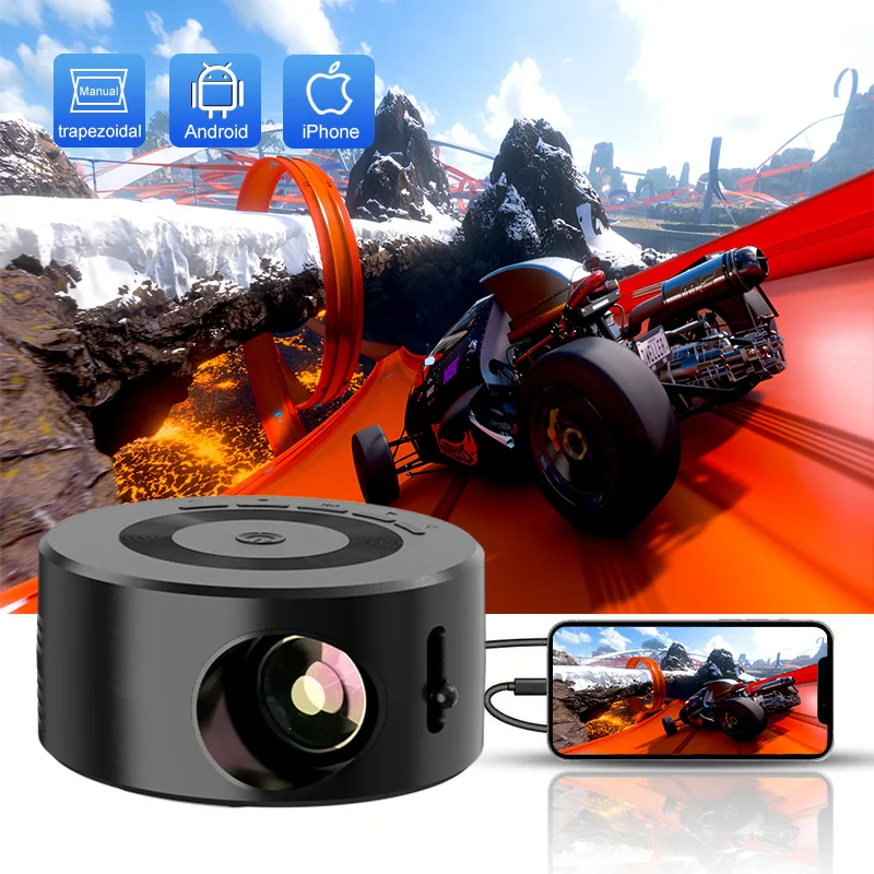 YT200 Projector 1080P Portable LED Home Theater LCD Mini Children's Gift Wireless Mobile Phone Same Screen Projection Projector