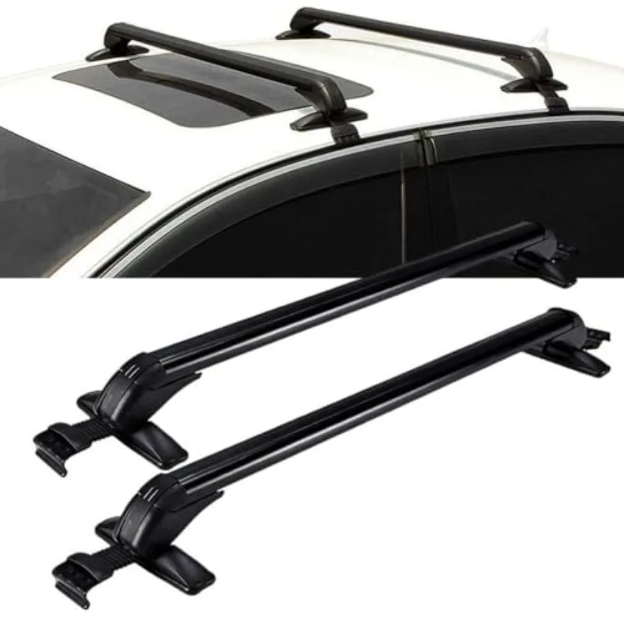 

43 Roof Rack Cross Bars Crossbars Luggage Cargo Carrier with Lock Fit for Wagon Car Vehicles SUVs Without Roof Side Rails 165 L