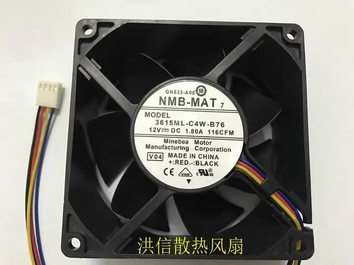 

Бесплатная доставка, оригинальный 9038 3615ML-C4W-B76 DC12V 1,80A 90*38 мм осевой вентилятор охлаждения