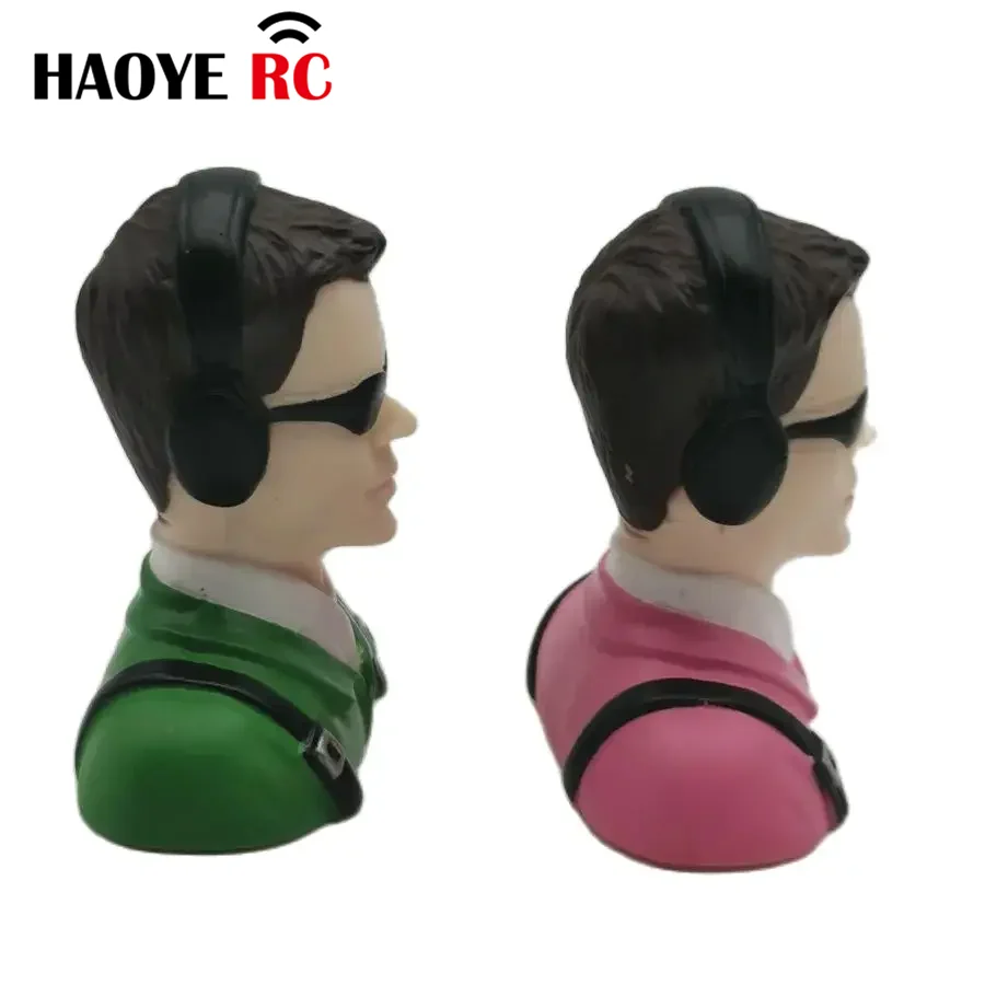 Haoye 1 Pc 1/6 Scale Civil Pilots Figures With Glassed Toy Model For RC Plane Accessories Hobby Color Pink Green