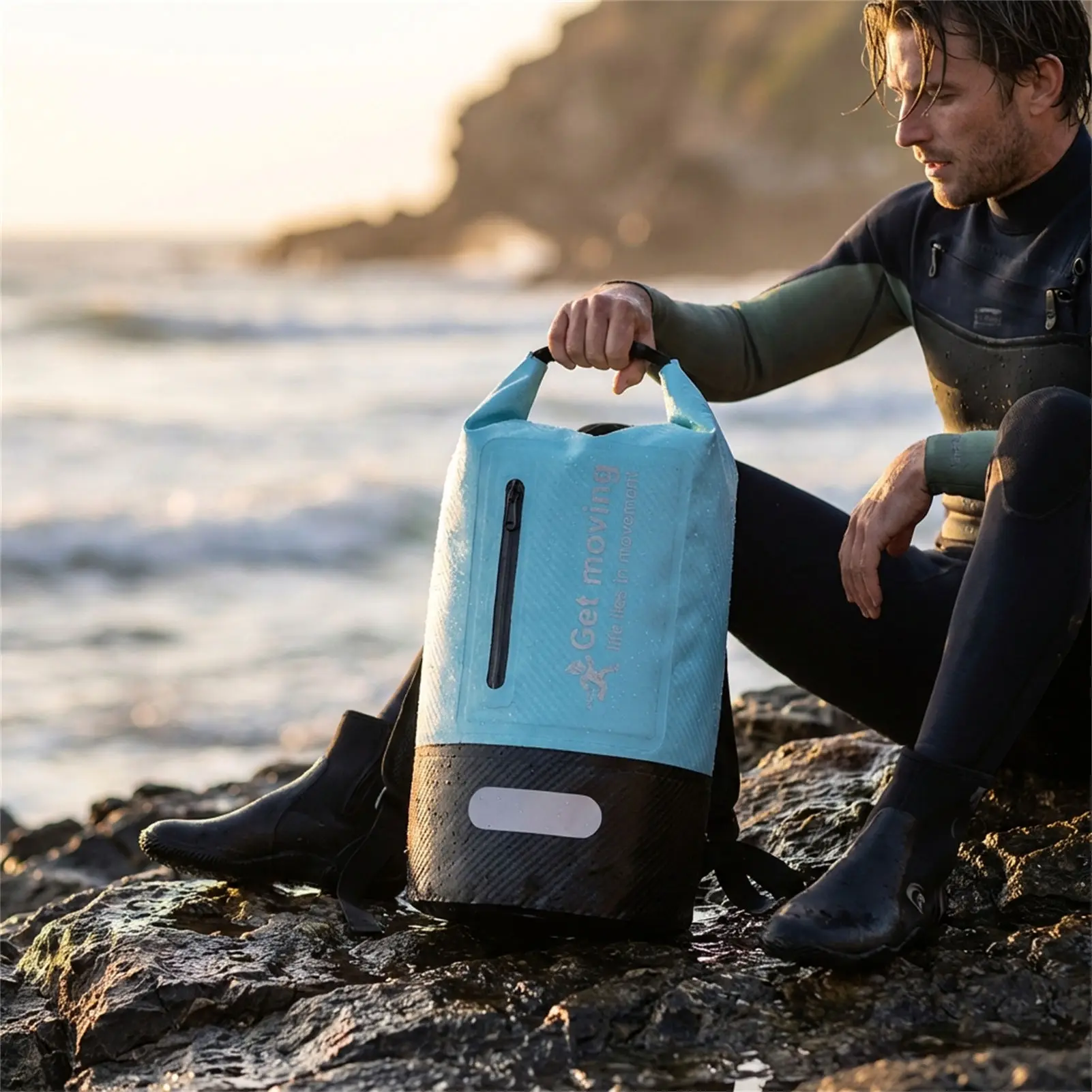 

Водонепроницаемый рюкзак из углеродного волокна для активного отдыха, плавания, пляжа и походов, с ручками и плечевыми ремнями