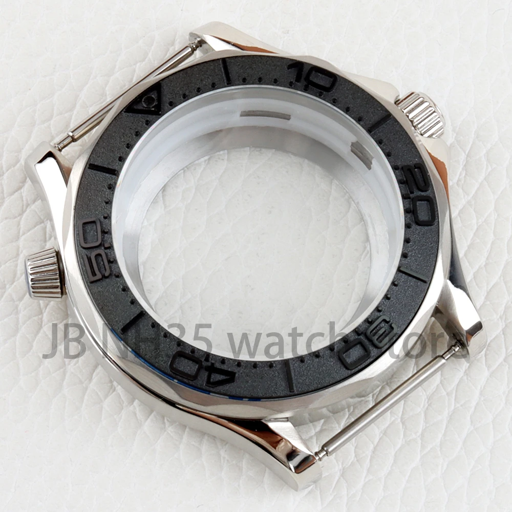 41mm Silver NH35 Watch Case Stainless Steel Fit Seiko NH35 NH36 Automatic Movement 31mm Dial Seamaster 300 Case Watch Parts image 3