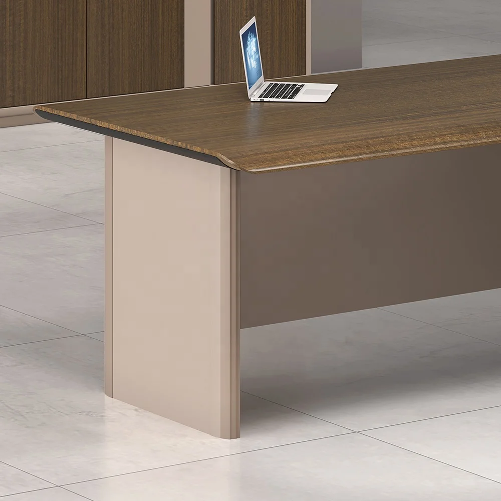 Executive Office Desk and Chair Set Setup CEO Office Table Modern Furniture Design PVC Lamination Boss Office Table