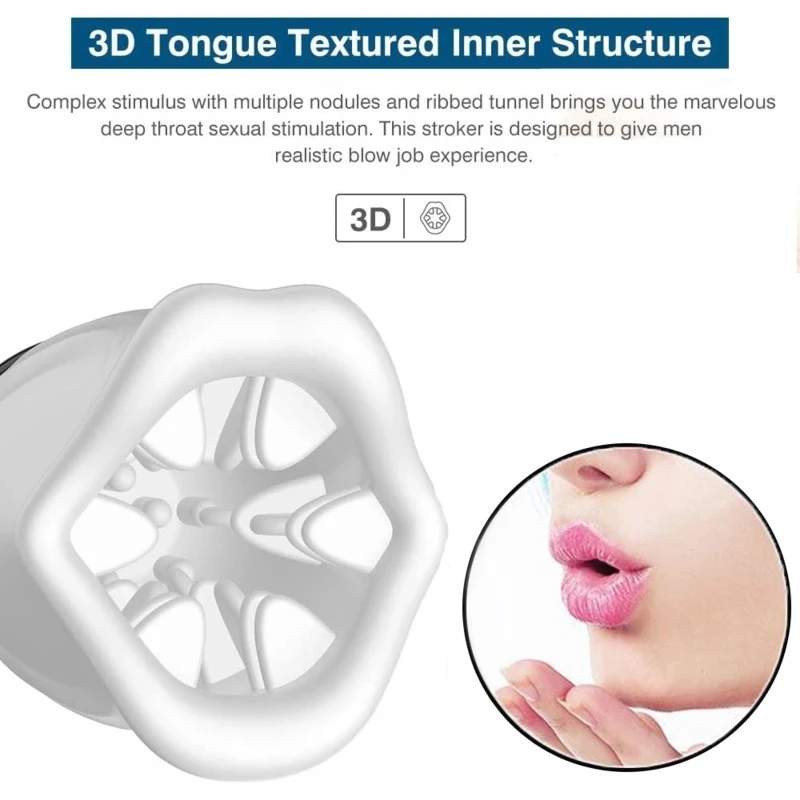 Glans Exerciser Vibrating Sucking Masturbator Two-Way Rotary Vibration Silicone Licking Male Masturbator Sex Toy Vagina Blowjob