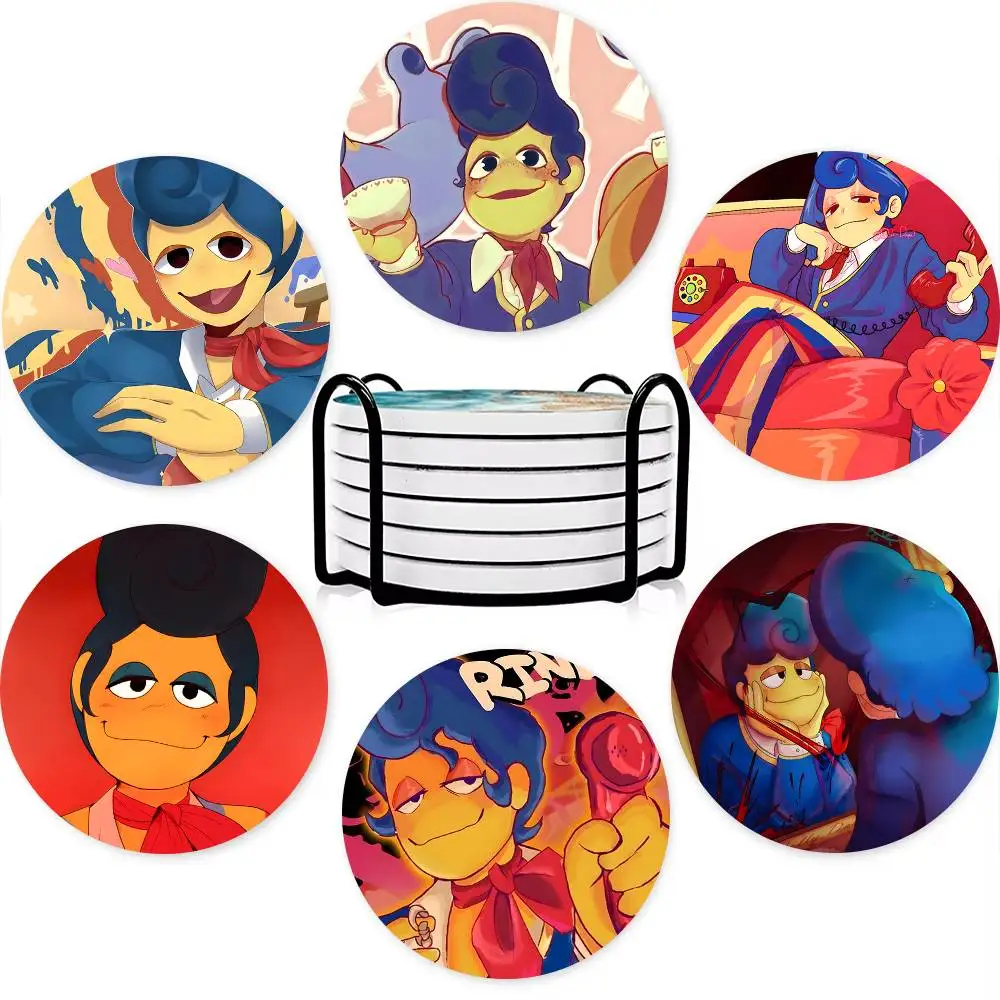1pc Popular Horror Game Welcome Home Wally Darling Wooden Coaster Colour Printing Cup Mat Home Desk Decoration Gifts