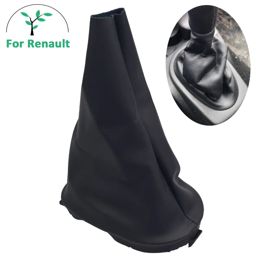 Car Gear Shift Collars Leather Gear Stick Shift Shifter Knob Cover Boot Gaiter MT/AT Dust Cover For Renault Clio 2/3 Kangoo