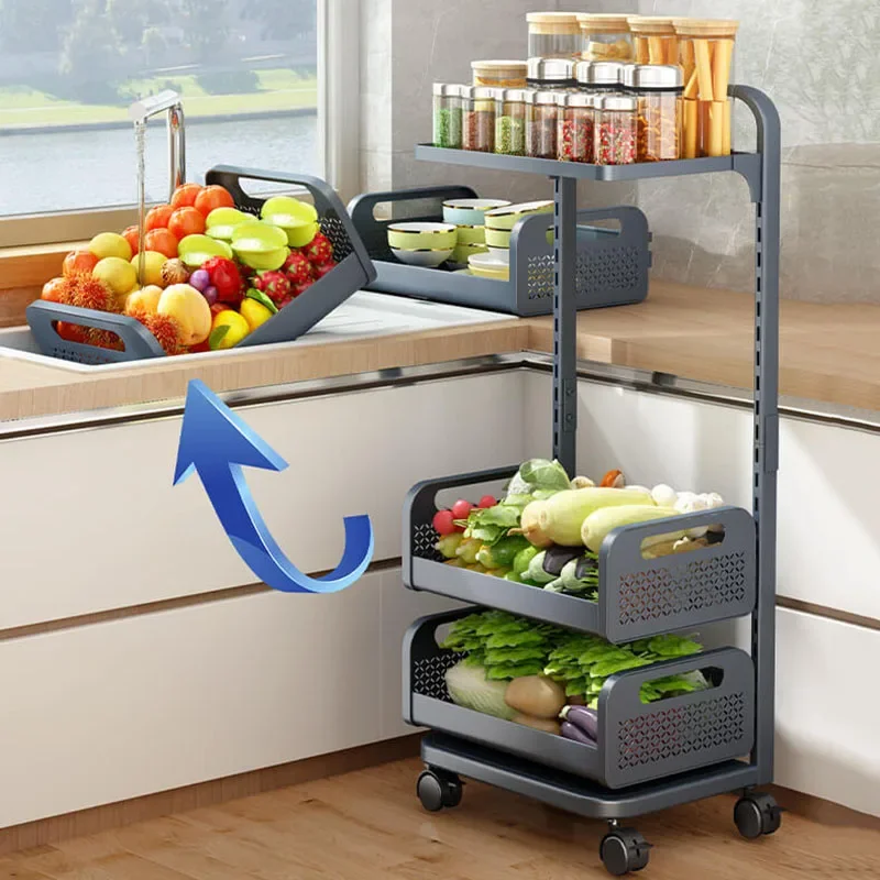 Candy Kitchen Trolley Food Truck Vegetable Basket Storage Rolley Beach Grocery Outdoor Vestidores Kitchen Furniture