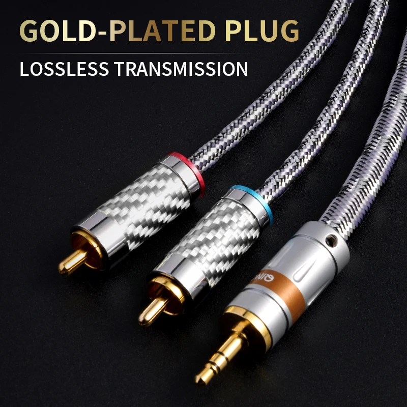 

Высококачественный посеребренный двойной аудиокабель RCA 3,5 мм с позолоченной штекером для HDTV DVD-плеера Компьютерный динамик