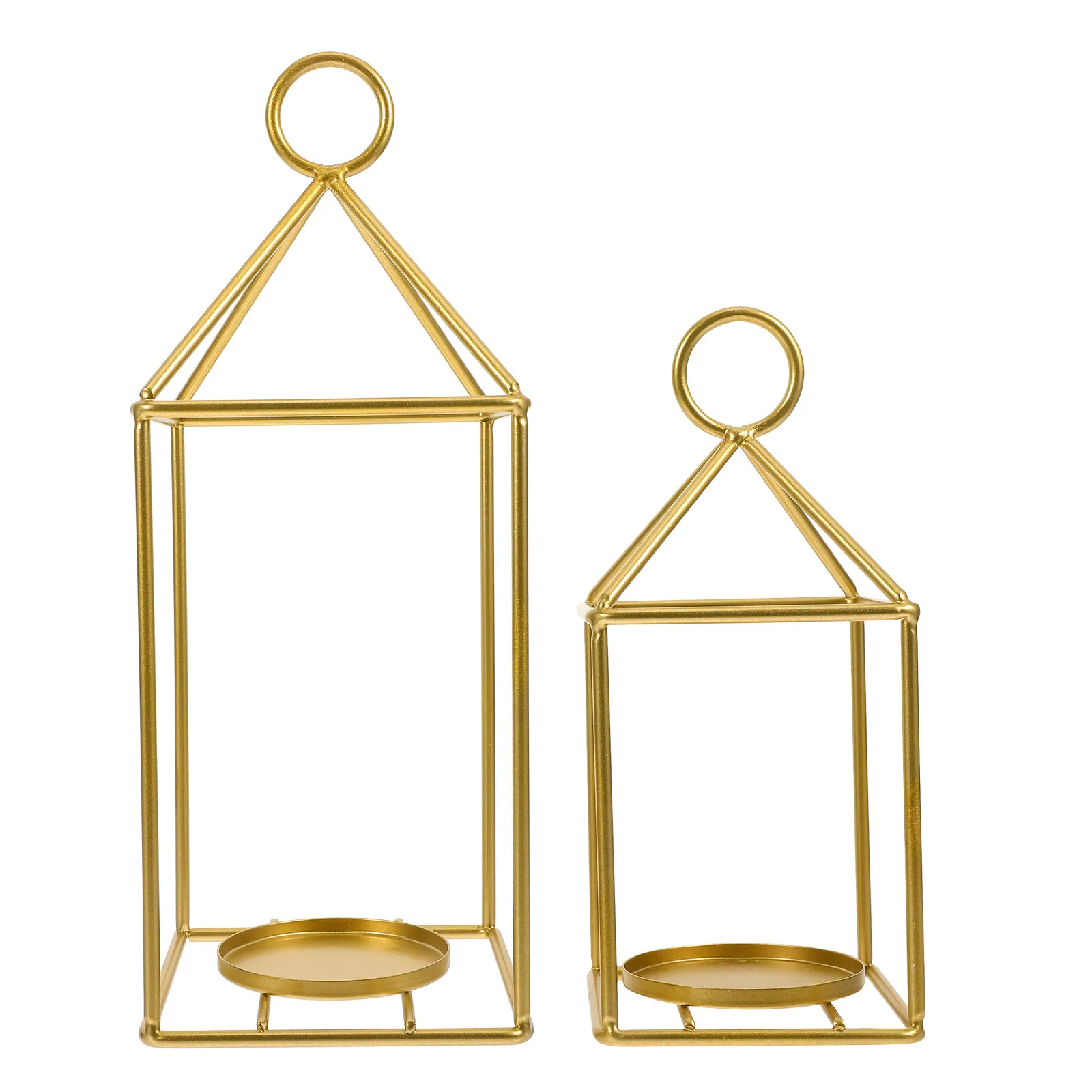 2 Pcs Decorative Candlestick Stand Household Wedding Candlesticks Holders Iron Simple