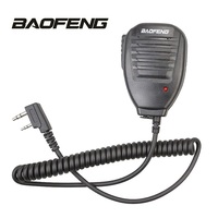 BAOFENG Microphone Shoulder Handheld Speaker PTT Key & Light for TYT HYT KENWOOD 5R F8 82 Walkie Talkie 2 Pin Mic