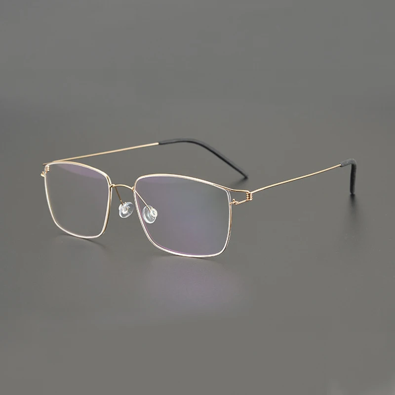 Ultralight Titanium Square Gold-rimmed Glasses Frame Men Optical Prescription Eyeglasses Women Screwless Business Style Eyewear