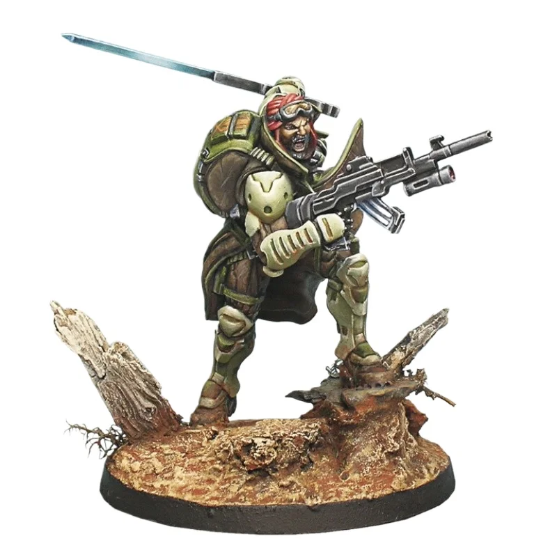 1Pc Sci-fi Female Sniper Resin Miniature, Unassembled Unpainted Wargame Figure, Tabletop Hobby Collectible Model with Round Base
