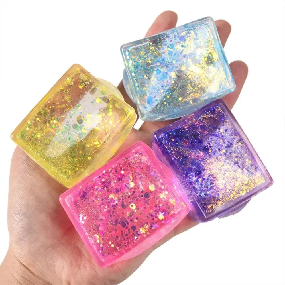 

Maltose Simulated Tofu Small Ice Cubes Anti Stress Slow Rebound Polar Light Colorful Squeeze TPR Block Decompression Toy