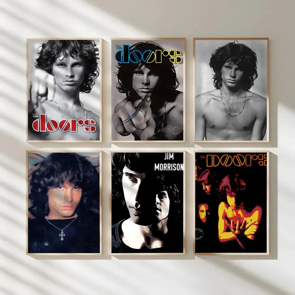 Rock Band D-Doors Jim Morrison Poster Waterproof Canvas Art Wrinkle Free Wall Hanging For Home Living Room Bedroom Decor