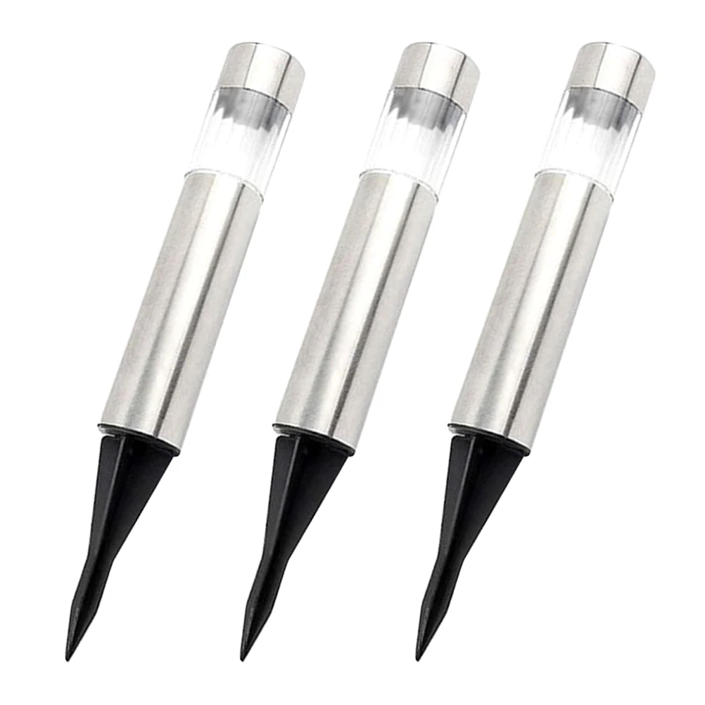 

3Pcs Solar LED Lawn Lamp Stainless Steel Waterproof Ground Plug Outdoor Garden Landscape Light for Yard Patio Pathway