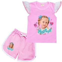 Russian Like Nastya Show Clothes Kids Summer Outfits Baby Girls Sleeveless Cotton T-shirt Shorts 2pcs Sets Children Clothing Set