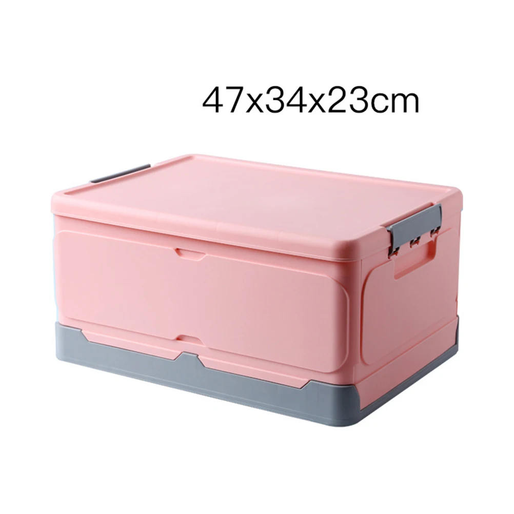 

1pc Storage Box Containers Case Pink Foldable Bins for Books Clothes Accessories Home Office Multi Purpose Portable Storage