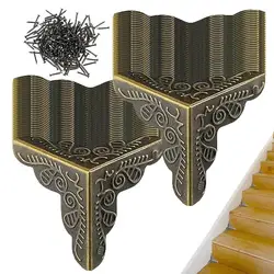 Vintage Stair Dust Corners 100PCS Metal Box Corner Protectors Decorative Box Corner Guard Elegant Corner Protectors For Home