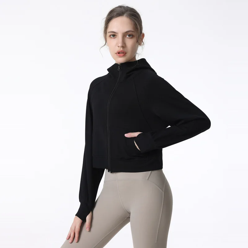 Women Yoga Long Sleeve Nylon Slim Stretch Zipper Sports Jacket Quick-drying SportWear Running Yoga Fitness Gym Long-sleeved Top