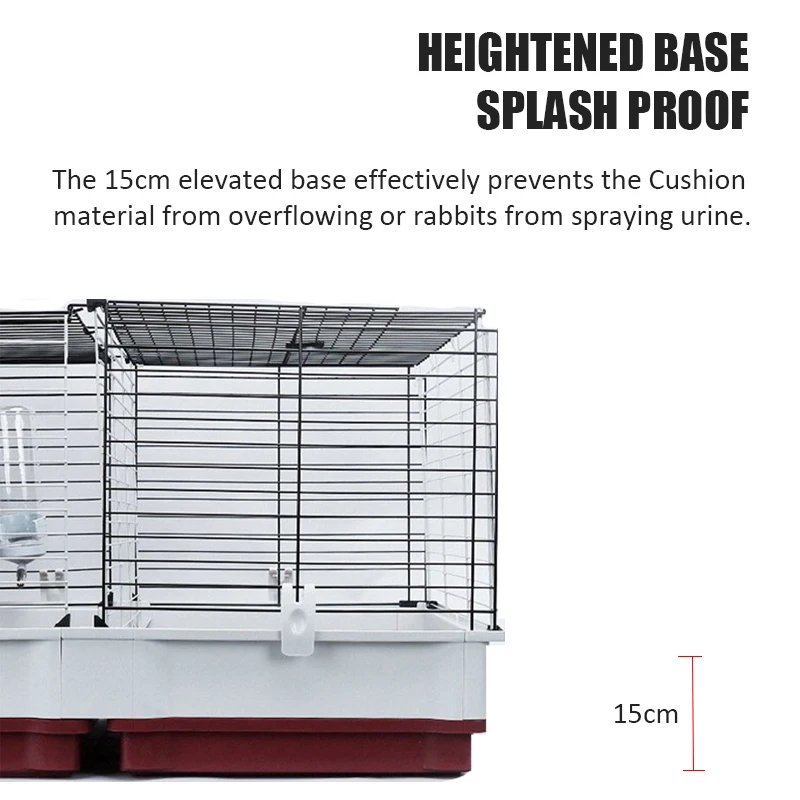 Portable Large Rabbit Cage Deluxe Small Animal Rabbit Home Metal Wire Mesh Guinea Pig Ferret Small Pet Cages with Kettle Feeder