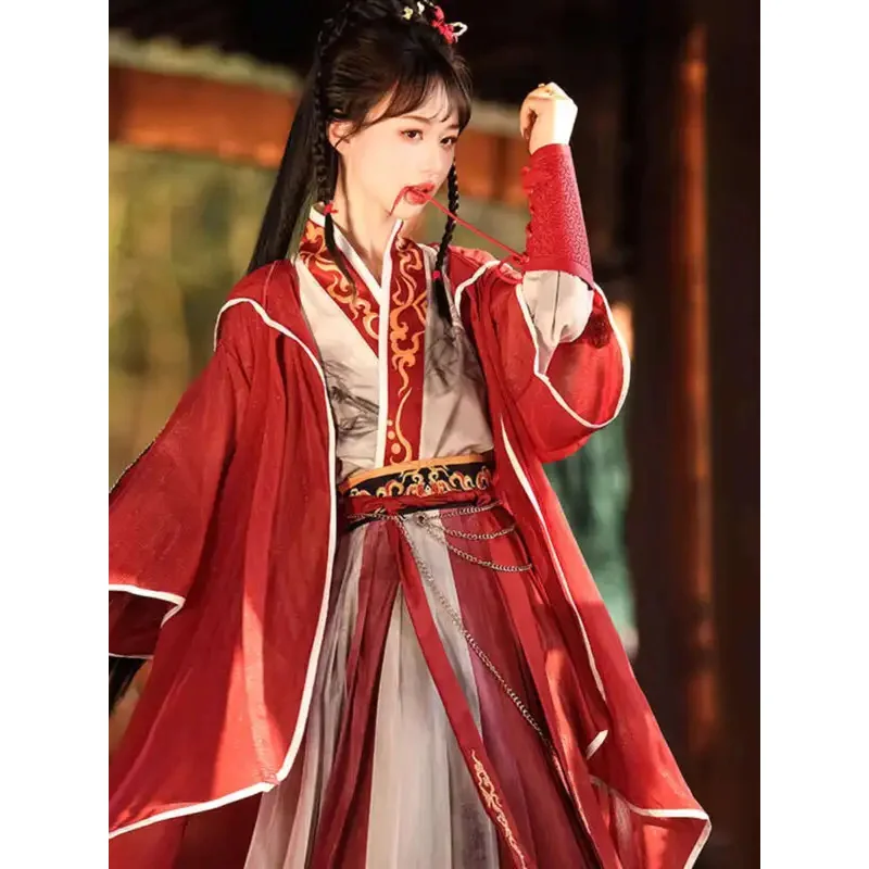 

New Han Elements Men And Women Waist Length Skirt Antiquities Cool Sa Hanfu Cos Cosplay Chinese Traditional Dress Alien Cloak