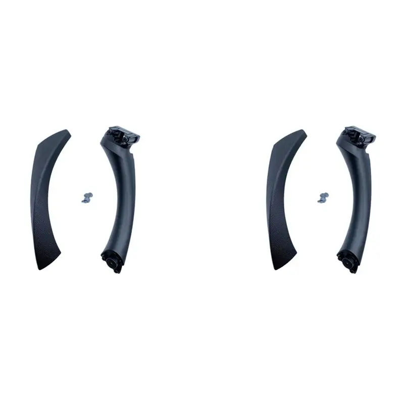 

2X Car Left Interior Door Pull Handle With Cover Trim Replacement For-BMW 3 Series E90 E91 E92 2004-2012 Black