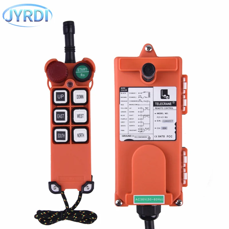 F21-E1 6 buttons Industrial Wireless Radio Crane Remote Control switches Hoist overhead bridge Crane Lift Control