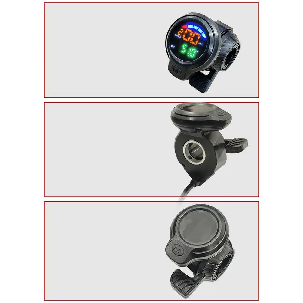 

24-72V Electric Bike Scooter LCD Speed Display 8 Pin With Thumb Throttle, Gear Select, Speed, Battery And Mileage Info