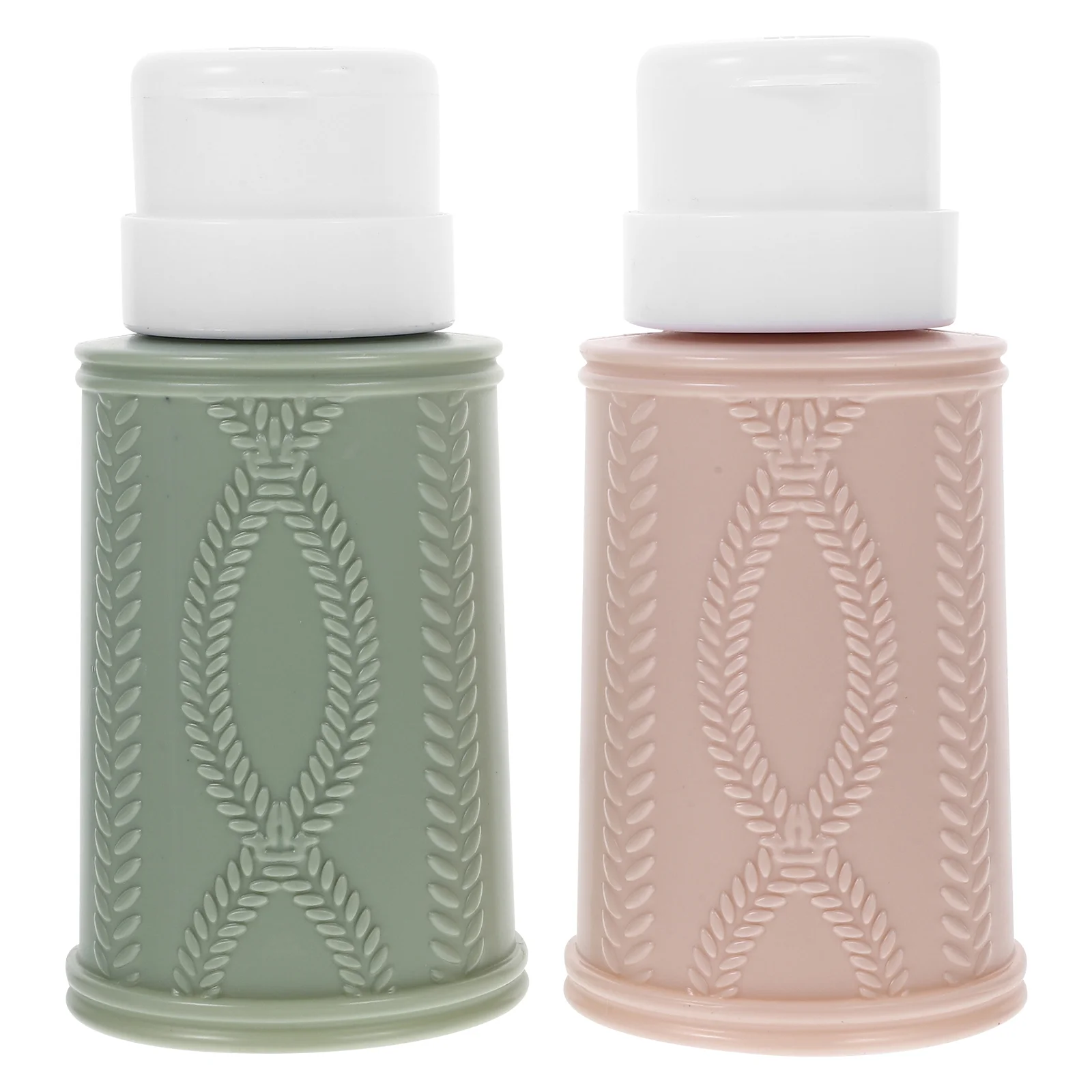 2 Pcs One Each for Green) Gel Nail Polish Remover Bottles Makeup Pump Dispenser Dispensers Pp Refillable Travel