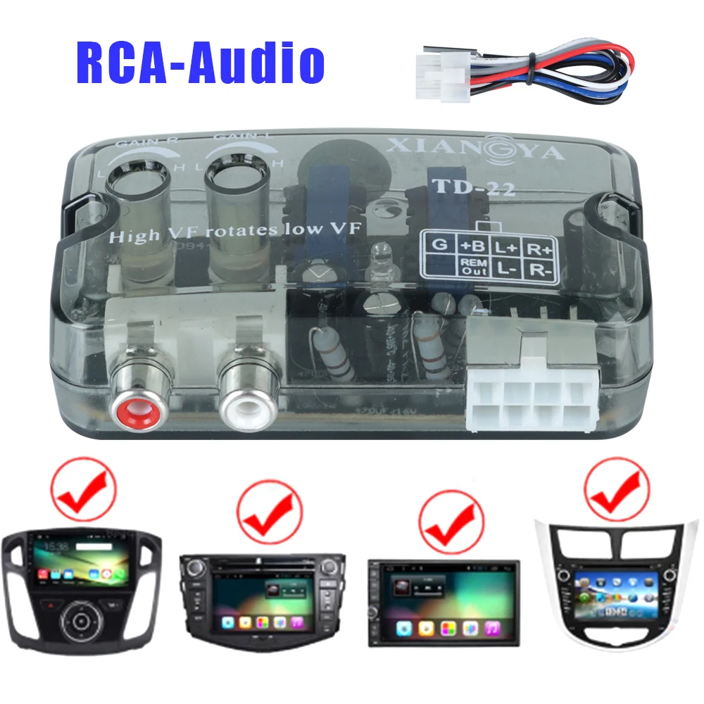 Convertitore 12V per auto Audio Stereo altoparlante livello adattatore RCA uscita VF alta a bassa accessori automobilistici Cartronics universale