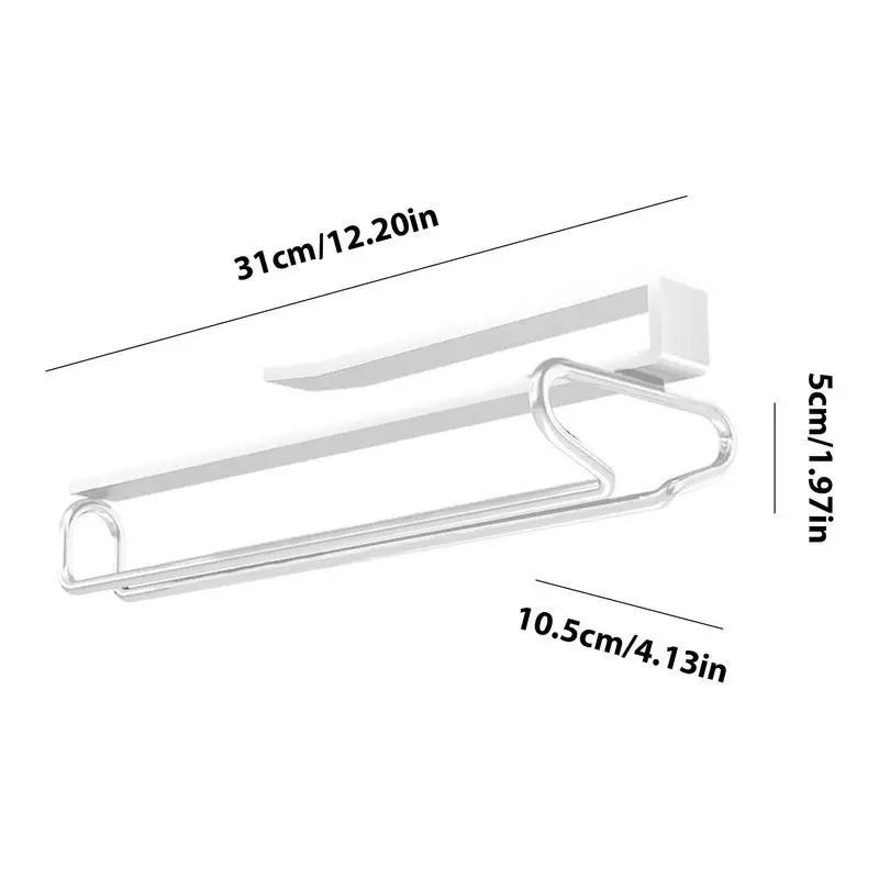 Wine Glass Hangers Under Shelf Single Row Wine Glass Rack Wine Glass Holder Storage Hanger Drying Rack for Shelf Kitchen Bar