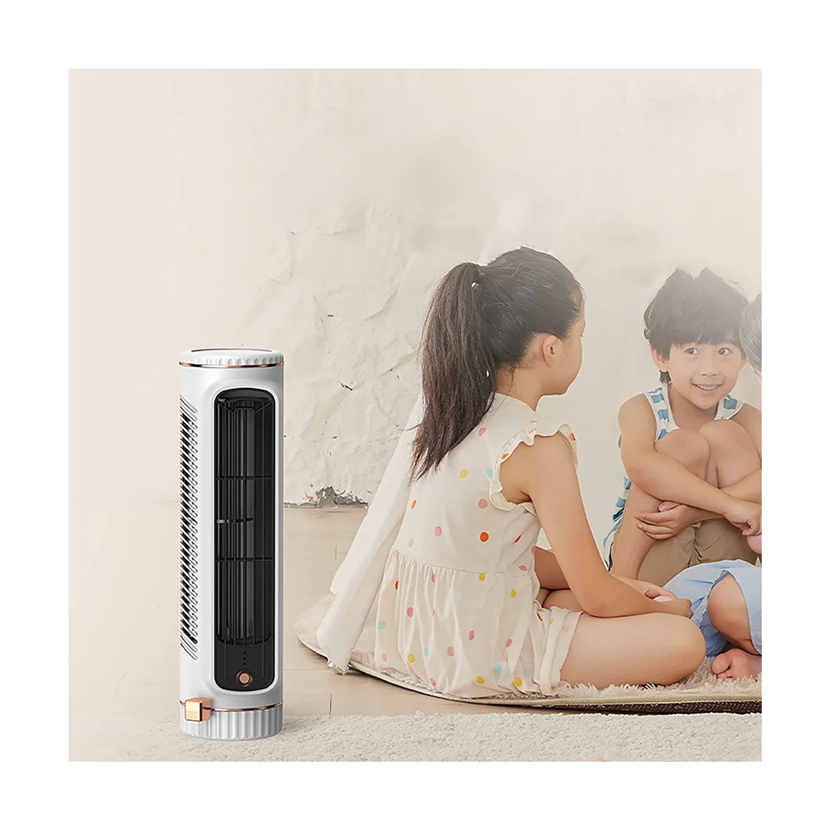 Portable Automatic Remote Air Conditioner, USB Personal Air Conditioner Mini Conditioner with 3-Speed Electric Fan White