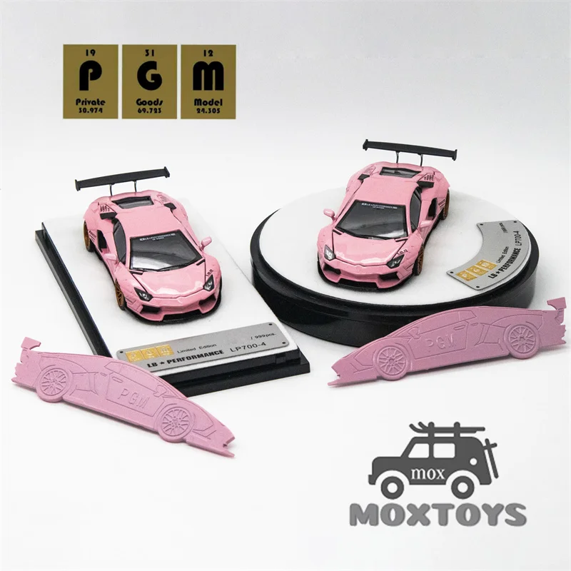 PGM 1:64 LBWK LP700-4 Pink limited999 Diecast Model Car