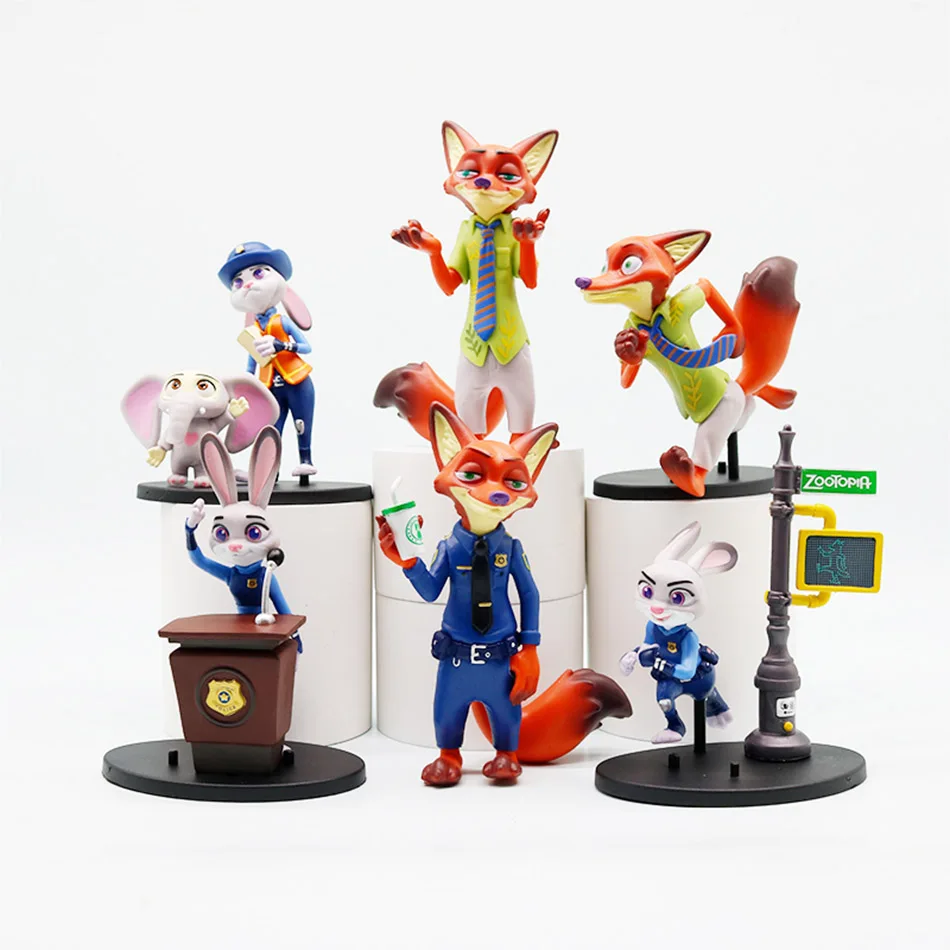 

2026 New In Stock 6PCS Cute Fox Figurine Set Standing Style Desktop Ornaments Surprise Animal-Themed Gifts for Kids